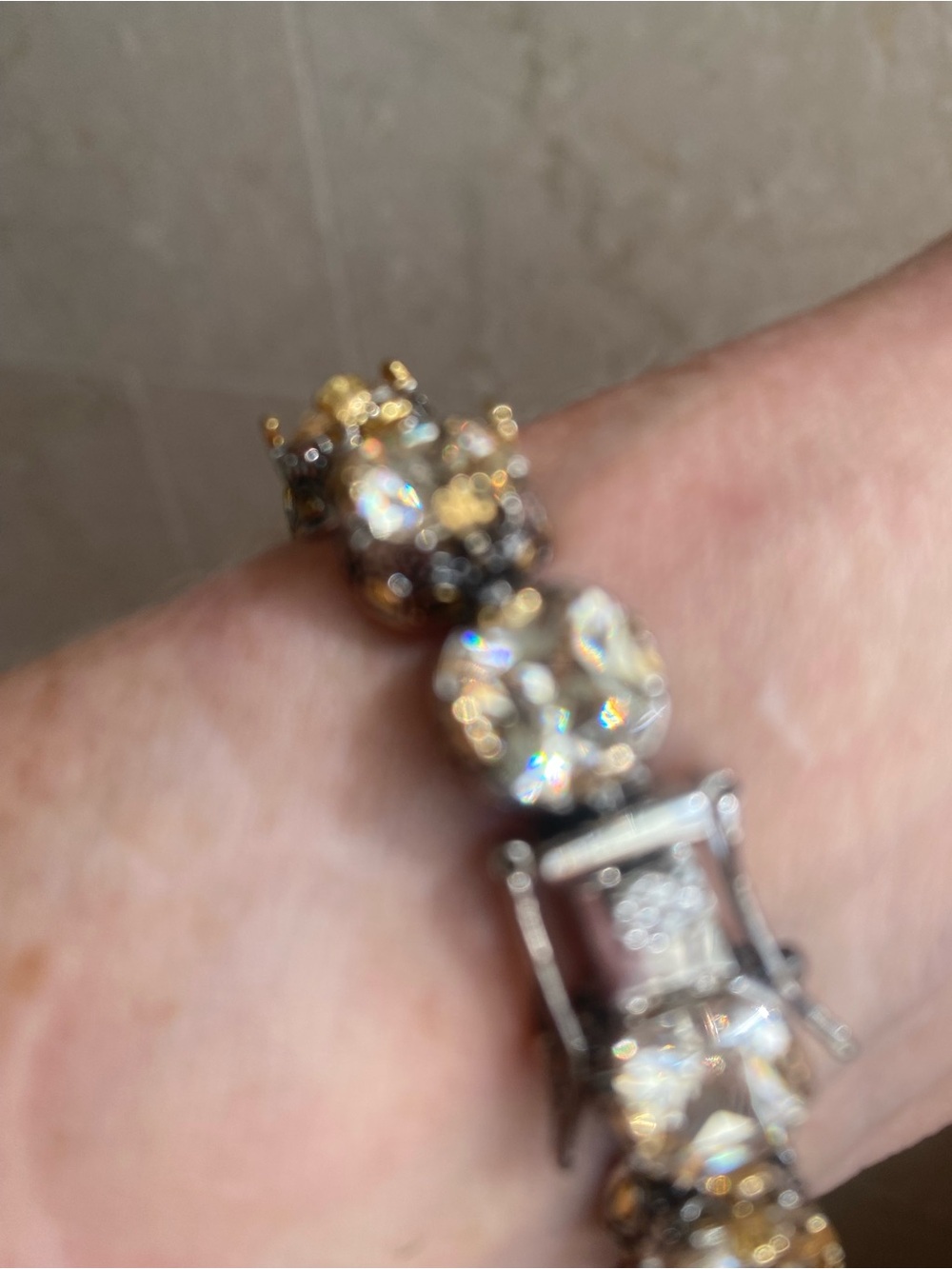 Gold Crystal Tennis Bracelet - Women Jewelry - Picture 6 of 6